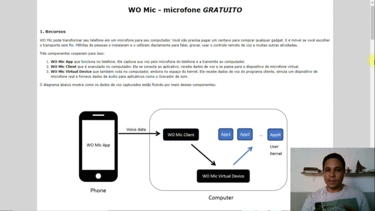 connect phone as a mic with wo mic?